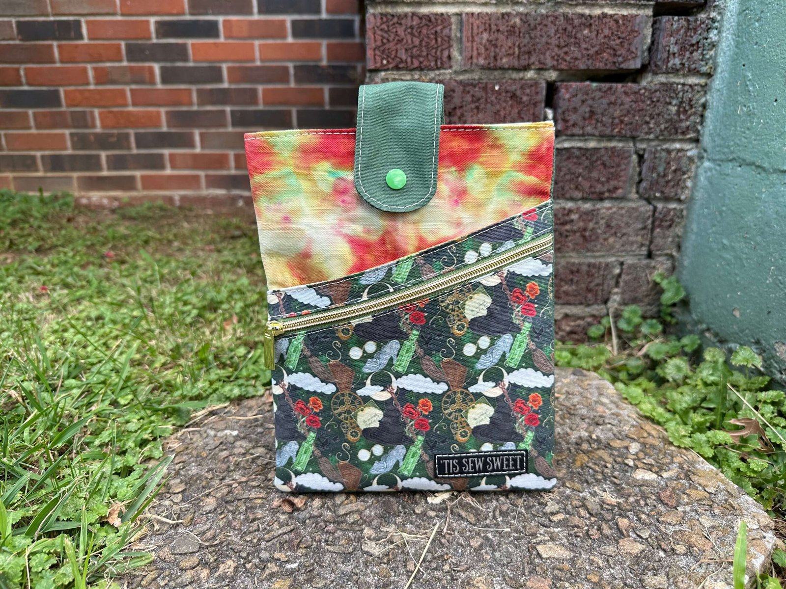 Green Witch Booksleeve with Snap Closure